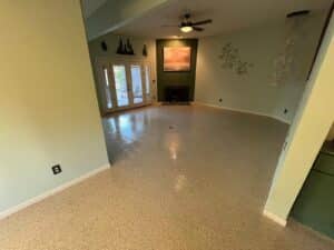 indoor concrete flake floors 