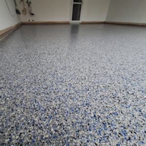 Close-up of garage with Comet