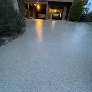 Driveway with Space Dust flake color from Galaxy Concrete.