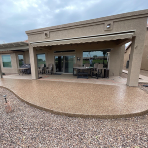 Patio with Mars flake color from Galaxy Concrete.