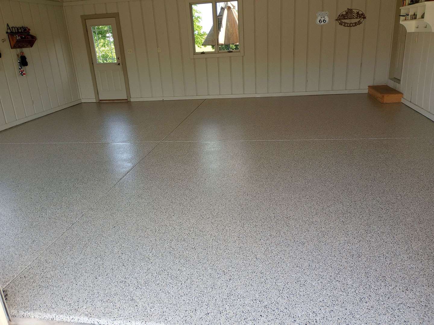 Garage floor with polyaspartic coating from Galaxy better than epoxy coatings