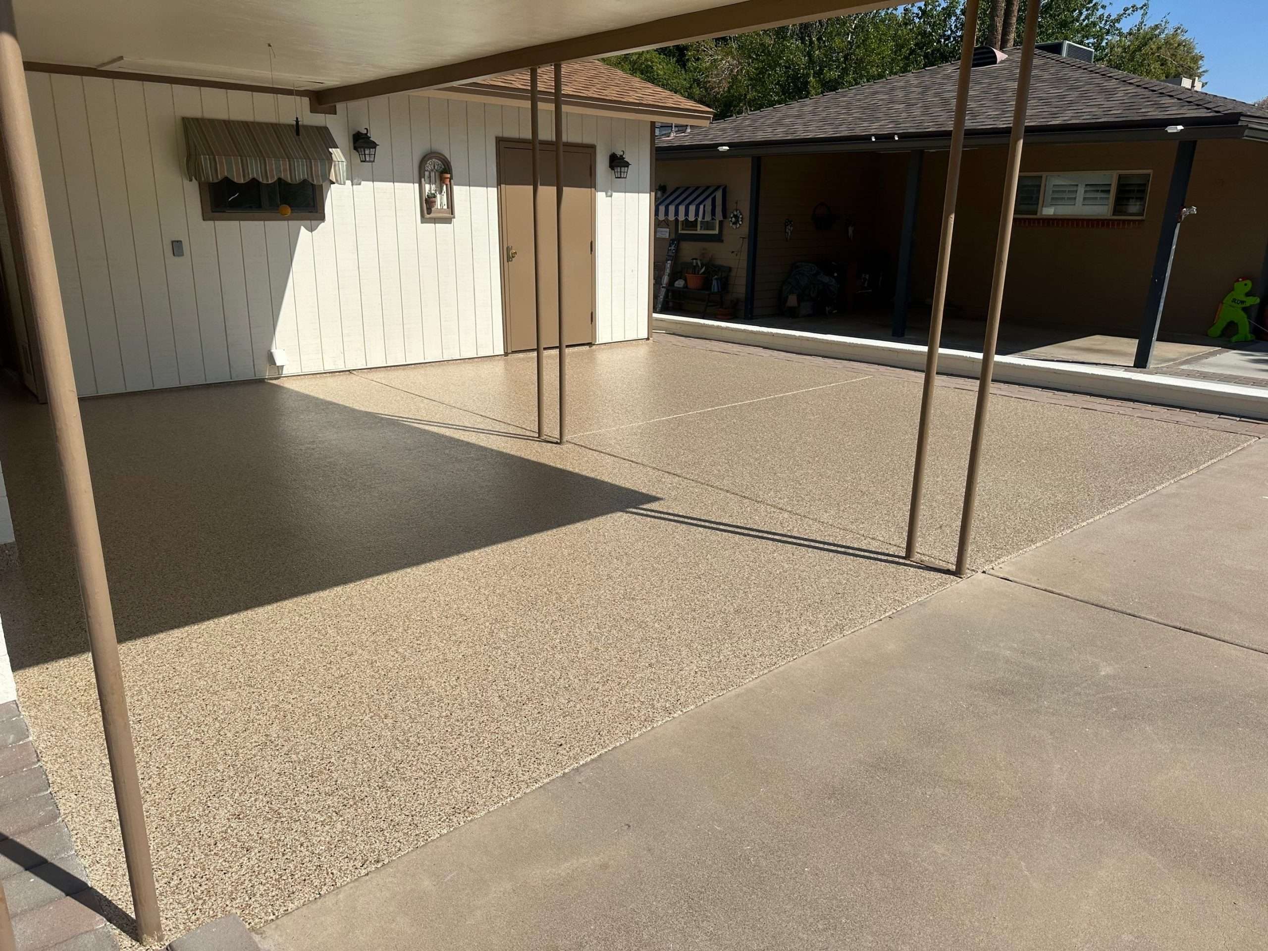 Garage floor with polyaspartic coating from Galaxy better than epoxy coatings