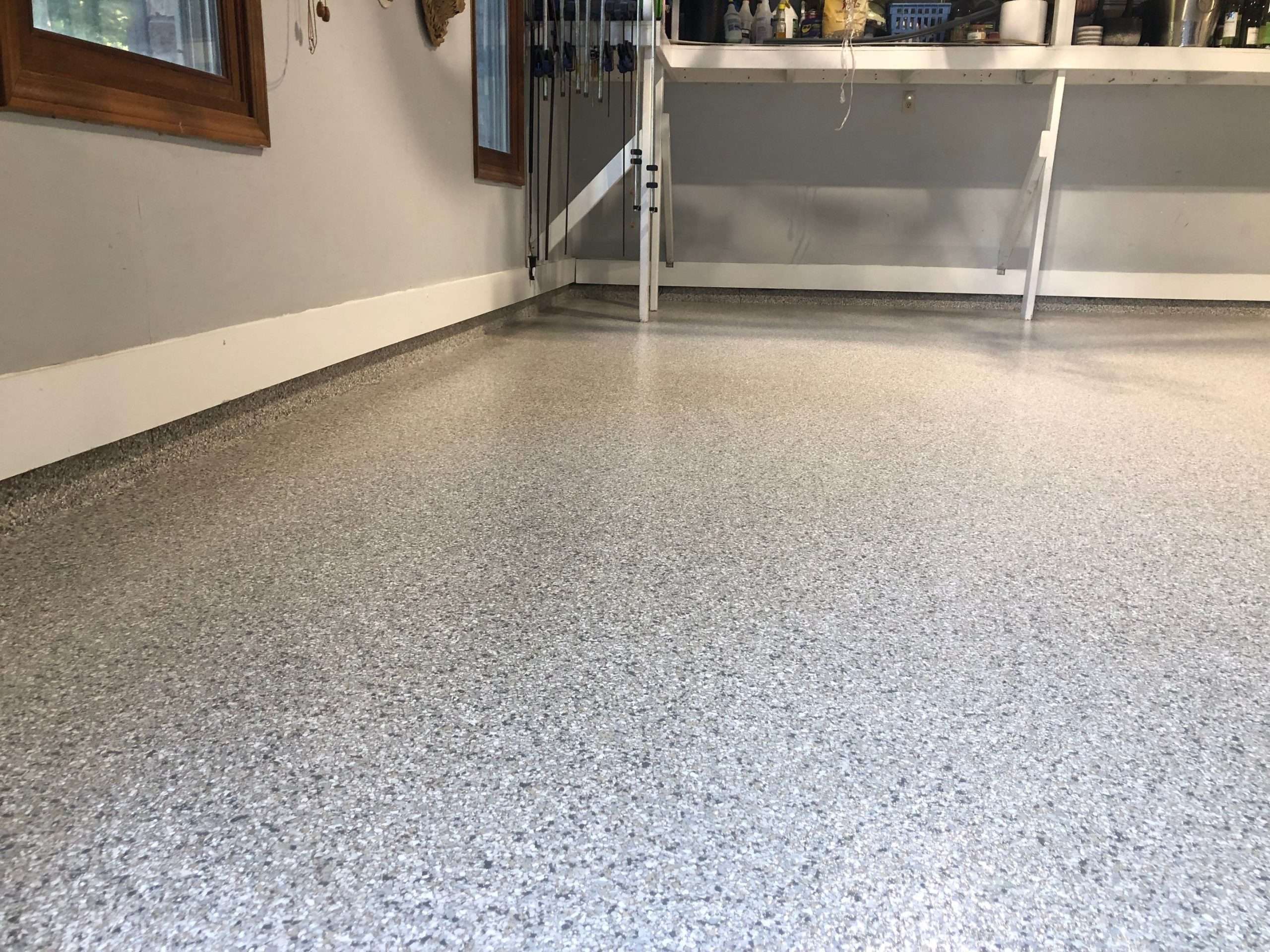 Garage floor with polyaspartic coating from Galaxy better than epoxy coatings