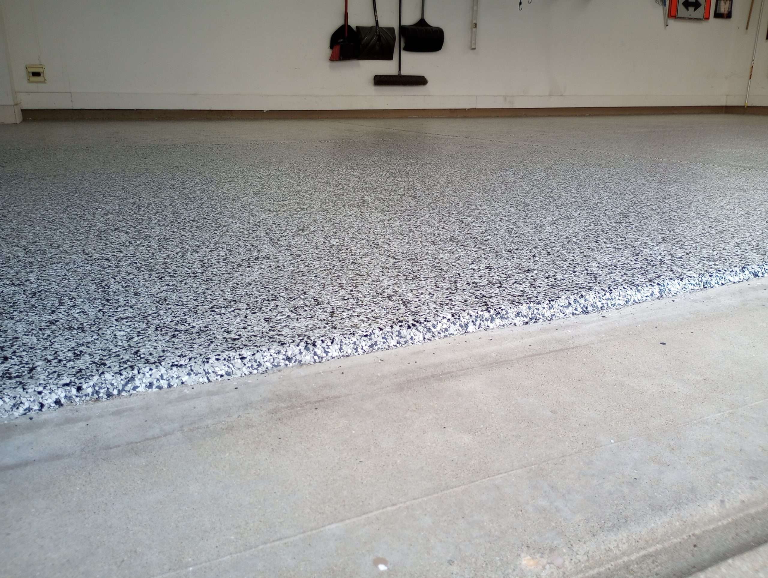 Garage floor with polyaspartic coating from Galaxy better than epoxy coatings