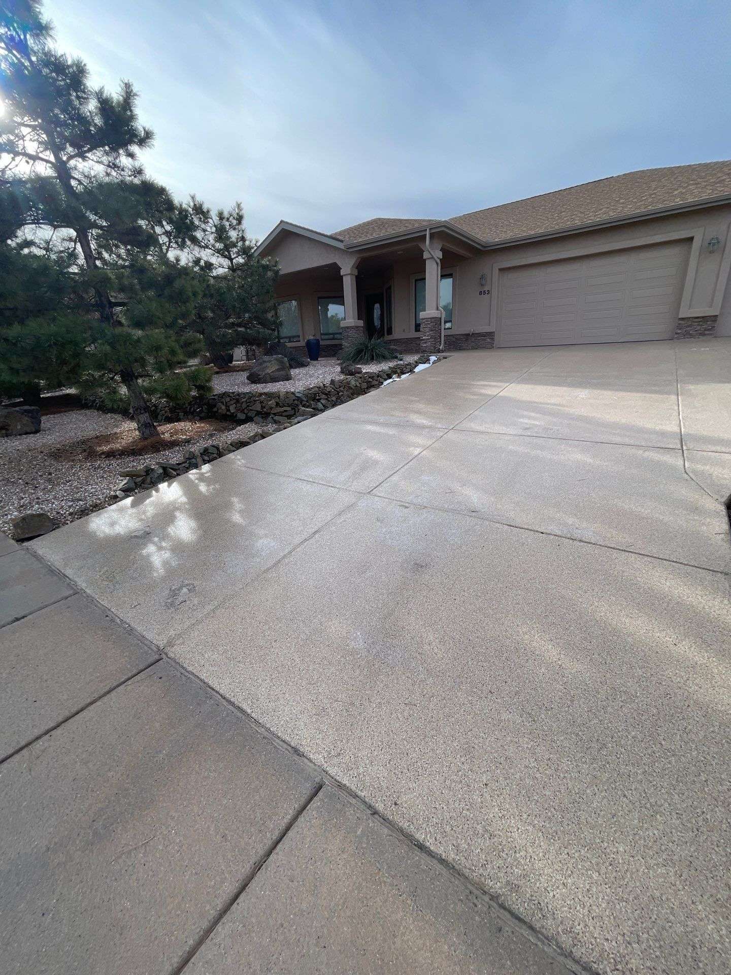 Garage floor that had epoxy coating on it